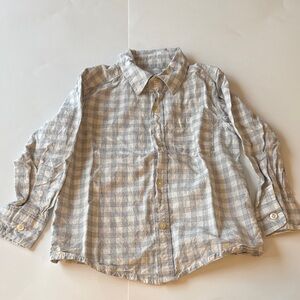 Carter's Plaid Button-Down Shirt in Blue and White